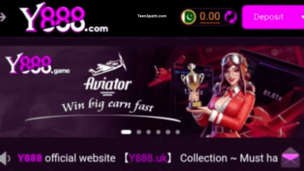 Y888 Casino Game interface showing slot machines and poker games